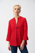 Joseph Ribkoff Jacquard Trapez Blazer in Reliefoptik rot