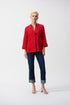 Joseph Ribkoff Jacquard Trapez Blazer in Reliefoptik rot