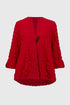 Joseph Ribkoff Jacquard Trapez Blazer in Reliefoptik rot