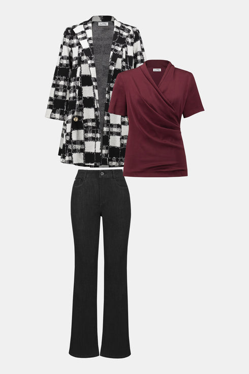 Joseph Ribkoff Jacquard-Jacke in A-Linie mit Karomuster