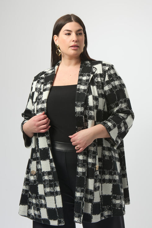 Joseph Ribkoff Jacquard-Jacke in A-Linie mit Karomuster