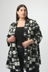 Joseph Ribkoff Jacquard-Jacke in A-Linie mit Karomuster
