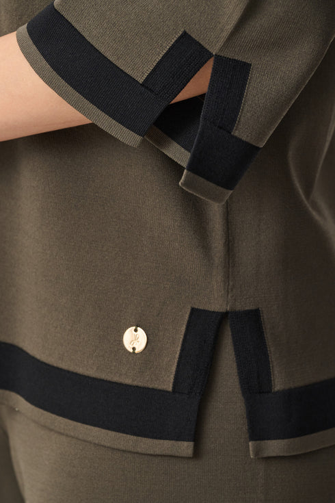 Feinstrick-Shirt im Color-Blocking-Look