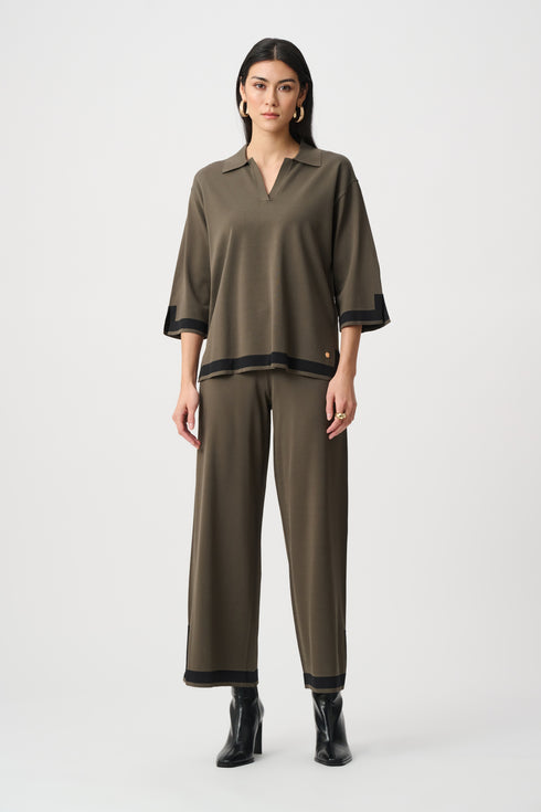 Feinstrick-Shirt im Color-Blocking-Look