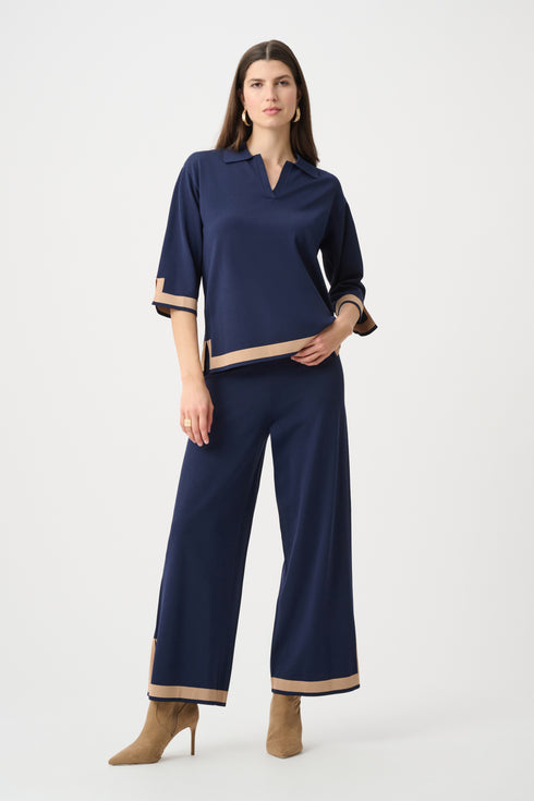 Feinstrick-Shirt im Color-Blocking-Look