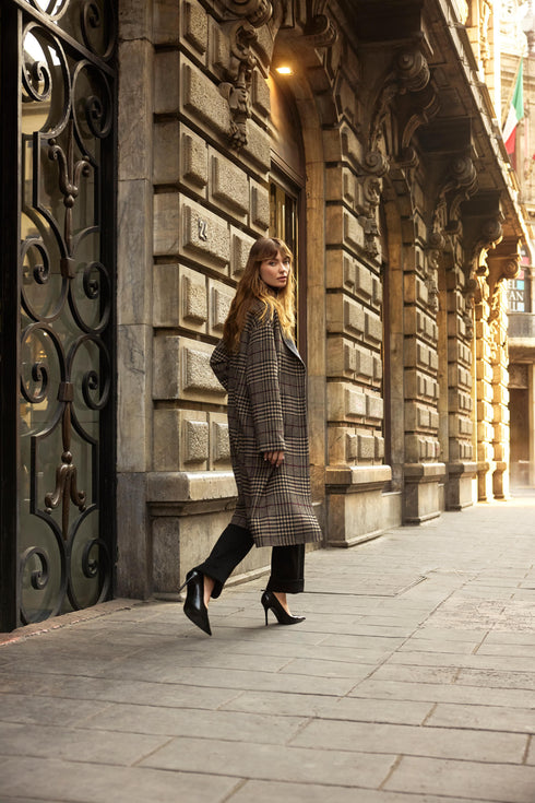 Joseph Ribkoff Woll Mantel mit Karomuster