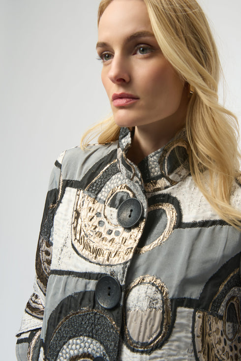 Joseph Ribkoff Jacquard-Trapezjacke mit abstraktem Muster