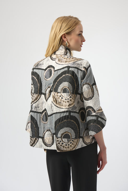 Joseph Ribkoff Jacquard-Trapezjacke mit abstraktem Muster