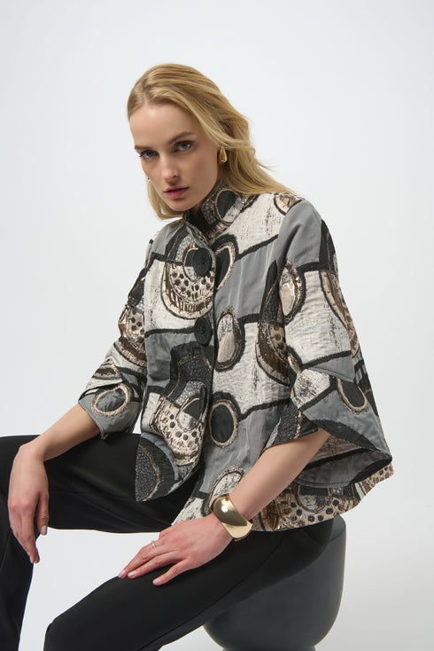 Joseph Ribkoff Jacquard-Trapezjacke mit abstraktem Muster