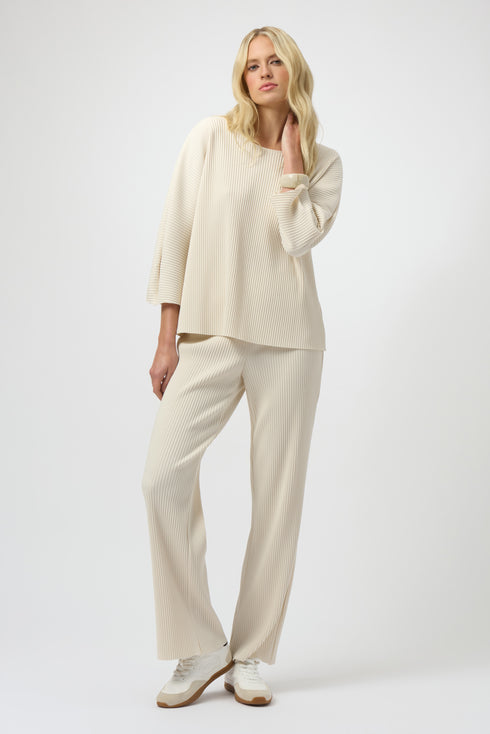 Joseph Ribkoff Plissierte Scuba-Crepe-Hose mit weitem Bein