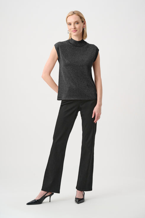 Joseph Ribkoff – Ärmelloser Strickpullover mit Glanz-Details