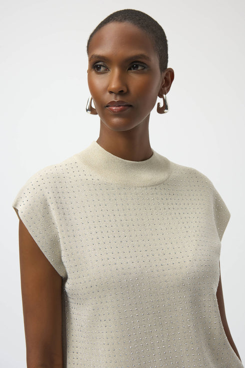 Joseph Ribkoff – Ärmelloser Strickpullover mit Glanz-Details
