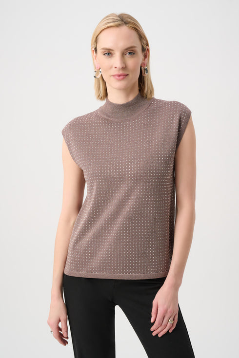 Joseph Ribkoff – Ärmelloser Strickpullover mit Glanz-Details