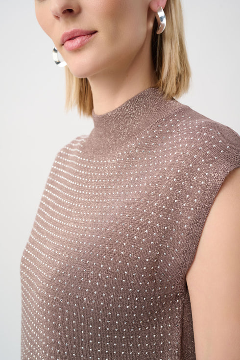 Joseph Ribkoff – Ärmelloser Strickpullover mit Glanz-Details