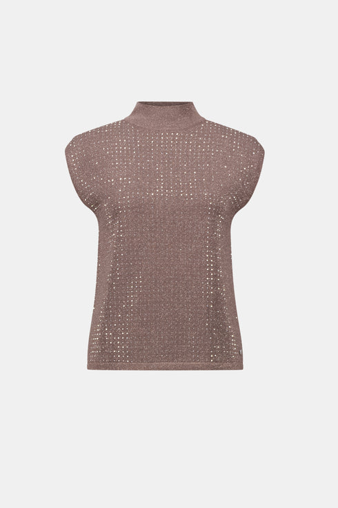 Joseph Ribkoff – Ärmelloser Strickpullover mit Glanz-Details