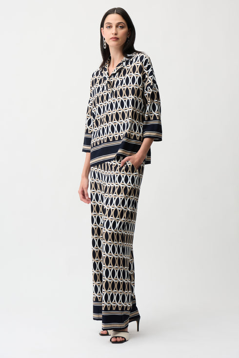Joseph Ribkoff Weite Schlupfhose mit geometrischem Print