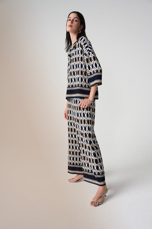 Joseph Ribkoff Weite Schlupfhose mit geometrischem Print