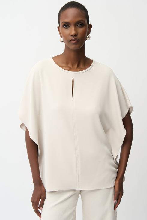 Joseph Ribkoff Poncho aus gewebtem Twill mit Schlüssellochöffnung vorne