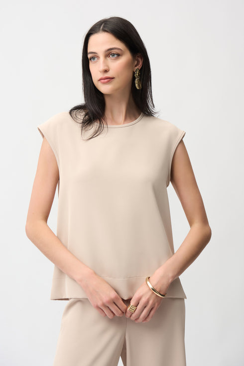 Joseph Ribkoff Boxy-Shirt aus gewebtem Twill mit Seitenschlitzen