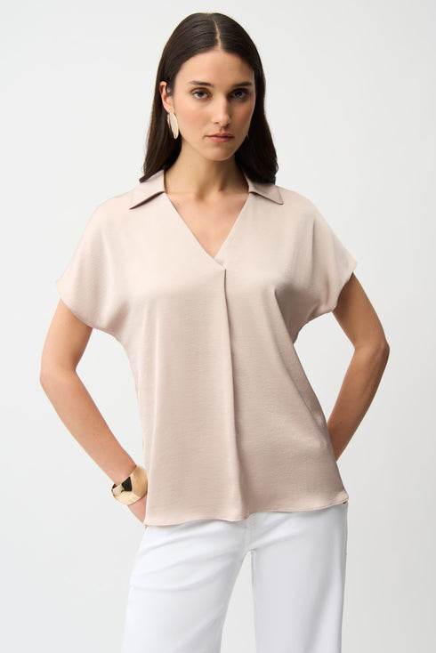 Joseph Ribkoff Top aus Satin mit Hemdblusenkragen