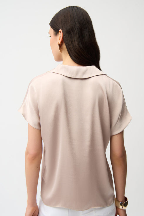 Joseph Ribkoff Top aus Satin mit Hemdblusenkragen