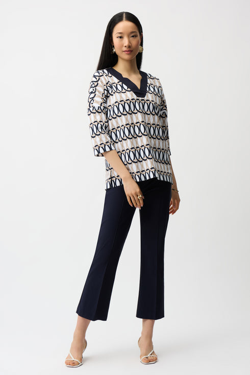 Joseph Ribkoff Tunika aus Stretch-Popeline mit geometrischem Print