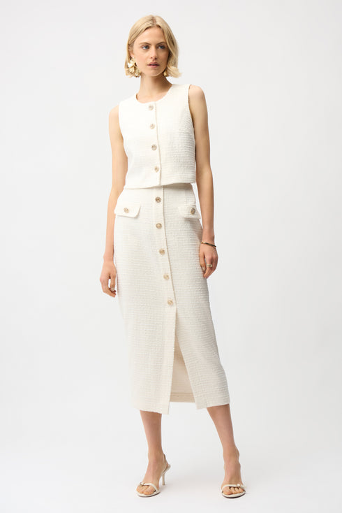 Joseph Ribkoff Bouclé-Weste mit Goldknöpfen