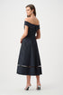 Joseph Ribkoff Signature | Schulterfreies ausgestelltes Kleid aus foliertem Jacquard