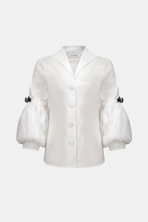 Joseph Ribkoff Signature | Figurbetonte Bluse aus Stretchtaft mit Strassknöpfen