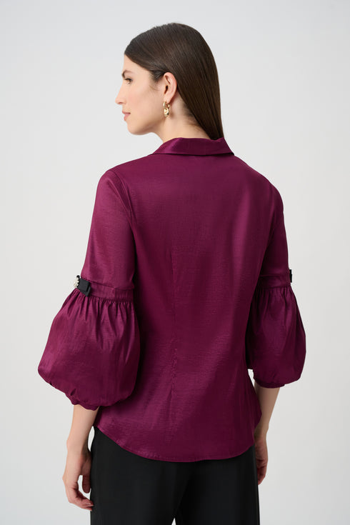 Joseph Ribkoff Signature | Figurbetonte Bluse aus Stretchtaft mit Strassknöpfen