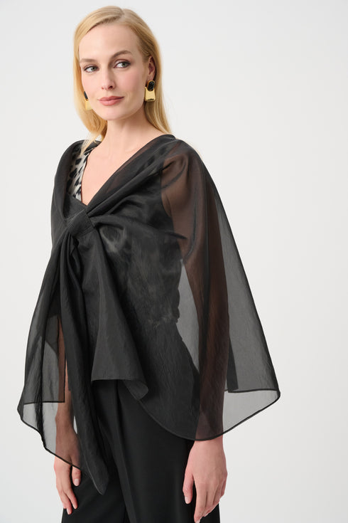 Joseph Ribkoff Signature | Asymmetrisches Cover-up aus drapiertem Organza
