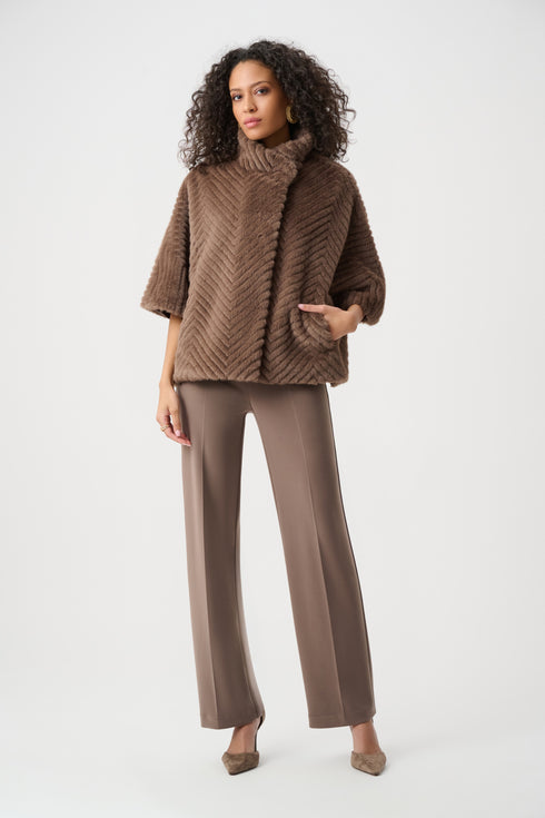 Joseph Ribkoff Cape-Jacke aus Kunstpelz mit Zackenmuster