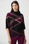 Joseph Ribkoff Pullover aus flauschiger Viskose und Nylon mit Karomuster und Trichterausschnitt