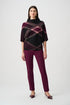 Joseph Ribkoff Pullover aus flauschiger Viskose und Nylon mit Karomuster und Trichterausschnitt