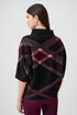Joseph Ribkoff Pullover aus flauschiger Viskose und Nylon mit Karomuster und Trichterausschnitt