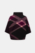 Joseph Ribkoff Pullover aus flauschiger Viskose und Nylon mit Karomuster und Trichterausschnitt
