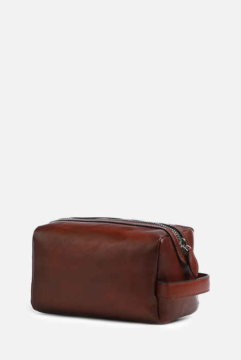 Bugatti Domus Kulturbeutel Leder Cognac