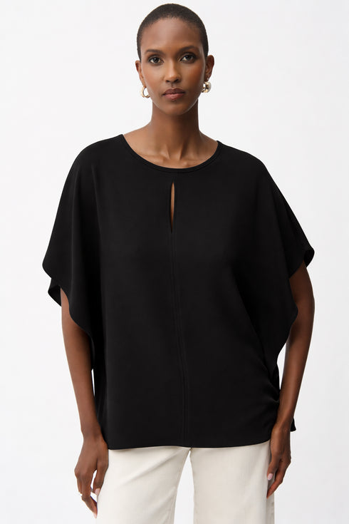 Joseph Ribkoff Poncho aus gewebtem Twill mit Schlüssellochöffnung vorne