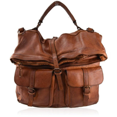 Rucksack Vintage Leder Cognac